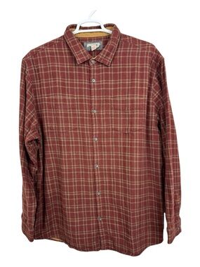 Carbon 2 Cobalt Mens XXLT red Double layer Long Sleeve Plaid Button Down Shirt